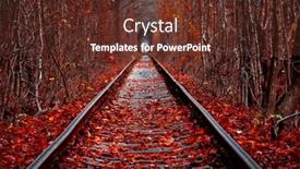  Presentation with railway - Theme having love-tunnel-in-autumn-railway background and a tawny brown colored foreground