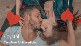  Presentation with love heart - Cool new slides with love-valentine-people-with-heart backdrop and a violet colored foreground