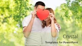  Presentation with love heart - Audience pleasing theme consisting of love-valentine-s-day backdrop and a soft green colored foreground