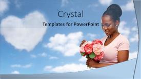  Presentation with peony - Colorful presentation theme enhanced with love-valentine-s-day backdrop and a light blue colored foreground