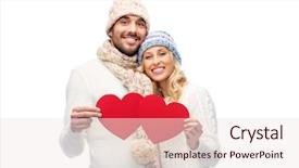  Presentation with valentines day - PPT theme consisting of love valentines day couple christmas background and a sky blue colored foreground