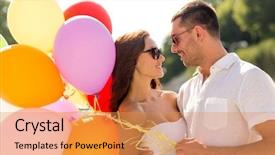  Presentation with dating - Presentation having love wedding summer dating background and a coral colored foreground