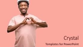  Presentation with black children babies hands - Slide set enhanced with love with hands in heart background and a coral colored foreground