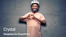  Presentation with black man - Presentation design with love with hands in heart background and a  colored foreground