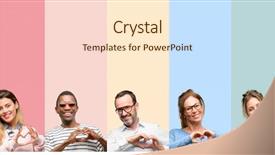  Presentation with healthy people - Slide set featuring love with hands in heart background and a cream colored foreground