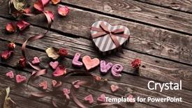  Presentation with loving hearts love heart candy - Beautiful slide deck featuring love with heart shaped valentin backdrop and a tawny brown colored foreground