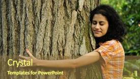  Presentation with love - Cool new slides with love with nature happy woman hugging a tree in the forest backdrop and a tawny brown colored foreground