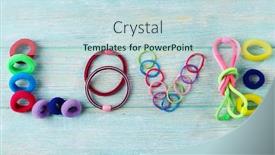  Presentation with love - PPT theme enhanced with love-word-formed-with-colorful background and a sky blue colored foreground