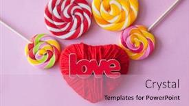  Presentation with mothers day - Presentation theme consisting of love-word-heart-and-lollipop background and a lemonade colored foreground