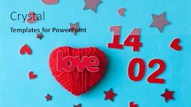  Presentation with blue stars - Slide deck featuring love-word-heart-and-stars background and a light blue colored foreground