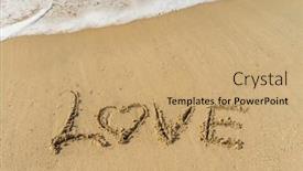  Presentation with sand - Slides having love-write-in-the-sand background and a  colored foreground
