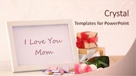  Presentation with love frame - Amazing theme having love you mom gift box backdrop and a cream colored foreground
