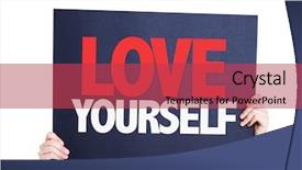  Presentation with love yourself - Beautiful slides featuring love yourself card isolated backdrop and a red colored foreground