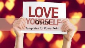  Presentation with love yourself - Colorful presentation enhanced with love yourself card with heart backdrop and a coral colored foreground
