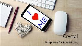  Presentation with love yourself - Slides having love yourself concept computer peripherals background and a coral colored foreground