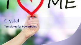  Presentation with love yourself - Colorful theme enhanced with love yourself concept hand writing backdrop and a sky blue colored foreground