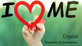  Presentation with love yourself - Amazing slides having love yourself concept hand writing backdrop and a ocean colored foreground