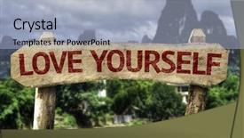  Presentation with love yourself - Amazing theme having love yourself wooden sign backdrop and a light blue colored foreground