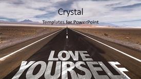  Presentation with love yourself - Slides enhanced with love yourself written on desert background and a light gray colored foreground