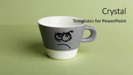  Presentation with green - PPT theme enhanced with loveable - emotional cup on green background background and a  colored foreground