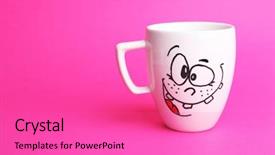  Presentation with pink - Beautiful presentation theme featuring loveable - emotional cup on pink background backdrop and a coral colored foreground