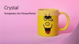  Presentation with emotional intelligence at work - Colorful presentation theme enhanced with loveable - emotional cup on pink background backdrop and a lemonade colored foreground