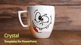  Presentation with wooden desk cup - Cool new presentation theme with loveable - emotional cup on wooden background backdrop and a tawny brown colored foreground