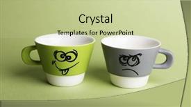  Presentation with green - Presentation theme consisting of loveable - emotional cups on green background background and a soft green colored foreground