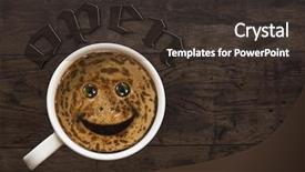  Presentation with fragrant - PPT theme featuring loveable - fragrant black coffee background and a tawny brown colored foreground