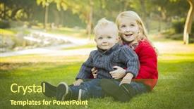  Presentation with coats - PPT theme with loveable - little girl with her baby background and a tawny brown colored foreground