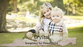  Presentation with baby girl announcement - PPT theme with loveable - sweet little girl sitting background and a yellow colored foreground