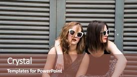  Presentation with two black women - Beautiful theme featuring loveable - two lovely hipster women are backdrop and a tawny brown colored foreground