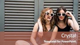  Presentation with women - Amazing slide deck having loveable - two lovely hipster women are backdrop and a red colored foreground