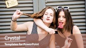  Presentation with lollipop - Cool new presentation with loveable - two lovely hipster women are backdrop and a coral colored foreground