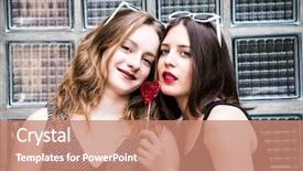  Presentation with full length portrait two men women brown sweater - Presentation theme enhanced with loveable - two lovely hipster women are background and a coral colored foreground