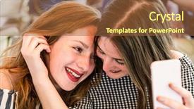  Presentation with women making - Presentation design having loveable - two young and cute hipster background and a  colored foreground