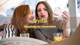  Presentation with women making - Presentation theme featuring loveable - two young and cute hipster background and a tawny brown colored foreground