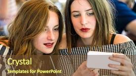  Presentation with women making - Cool new slide set with loveable - two young and cute hipster backdrop and a  colored foreground