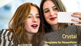  Presentation with women making - Presentation design enhanced with loveable - two young and cute hipster background and a  colored foreground