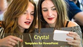  Presentation with women making - Amazing presentation theme having loveable - two young and cute hipster backdrop and a  colored foreground