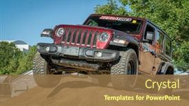  Presentation with jeep wrangler - PPT theme having loveland-co-usa-august-27 background and a coral colored foreground