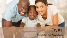  Presentation with teaching - Theme enhanced with lovely african couple teaching son background and a coral colored foreground