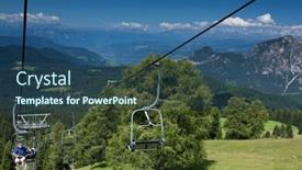  Presentation with cable - PPT layouts with lovely-alpine-mountain-scenery background and a ocean colored foreground