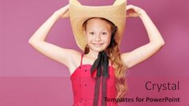  Presentation with hair dress - PPT layouts with lovely-and-funny-girl background and a red colored foreground