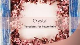  Presentation with blue floral - Colorful presentation theme enhanced with lovely-blue-wooden-frame-spring backdrop and a lemonade colored foreground