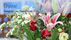  Presentation with flowers - Presentation theme featuring lovely-bouquet-of-fresh-flowers background and a light blue colored foreground