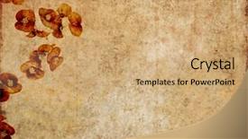  Presentation with brown floral - Cool new PPT theme with lovely brown background image with interesting texture floral elements and plenty of space for text backdrop and a coral colored foreground