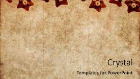  Presentation with brown floral - Presentation theme having lovely brown background image with interesting texture floral elements and plenty of space for text background and a coral colored foreground