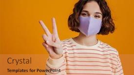  Presentation with yellow medical - Slide set enhanced with lovely-cheerful-young-girl background and a gold colored foreground