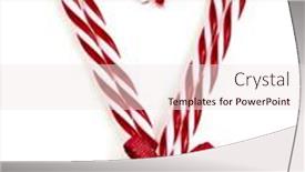  Presentation with cane - Presentation consisting of lovely christmas candy cane in heart form isolated on white background and a sky blue colored foreground